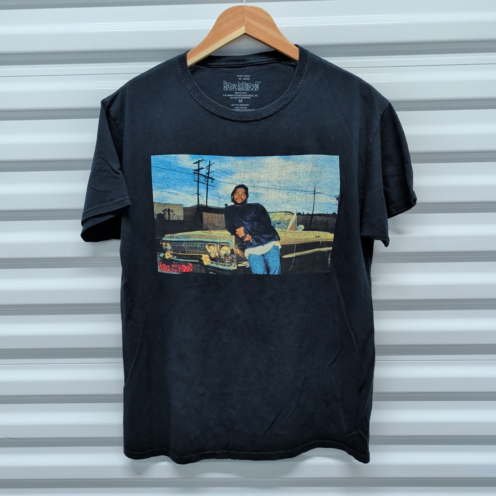 Boyz N The Hood‎ Size M Mens Black Graphic T-Shirt Ice Cube Doughboy Movie Promo